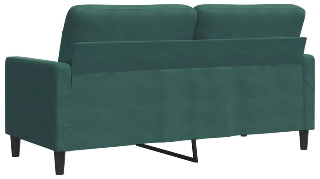 Sofá de 2 lugares 140 cm veludo verde-escuro
