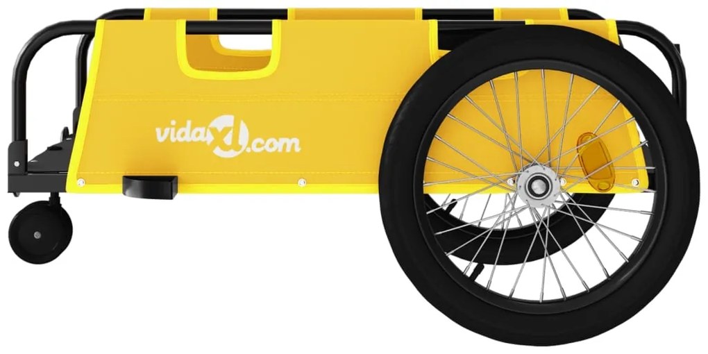 Reboque bicicleta tecido oxford/ferro amarelo/preto