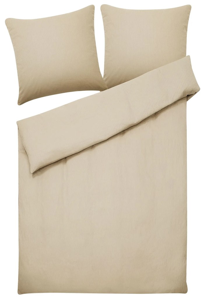 Conjunto de capas de edredão em algodão acetinado creme 155 x 220 cm AVONDALE Beliani