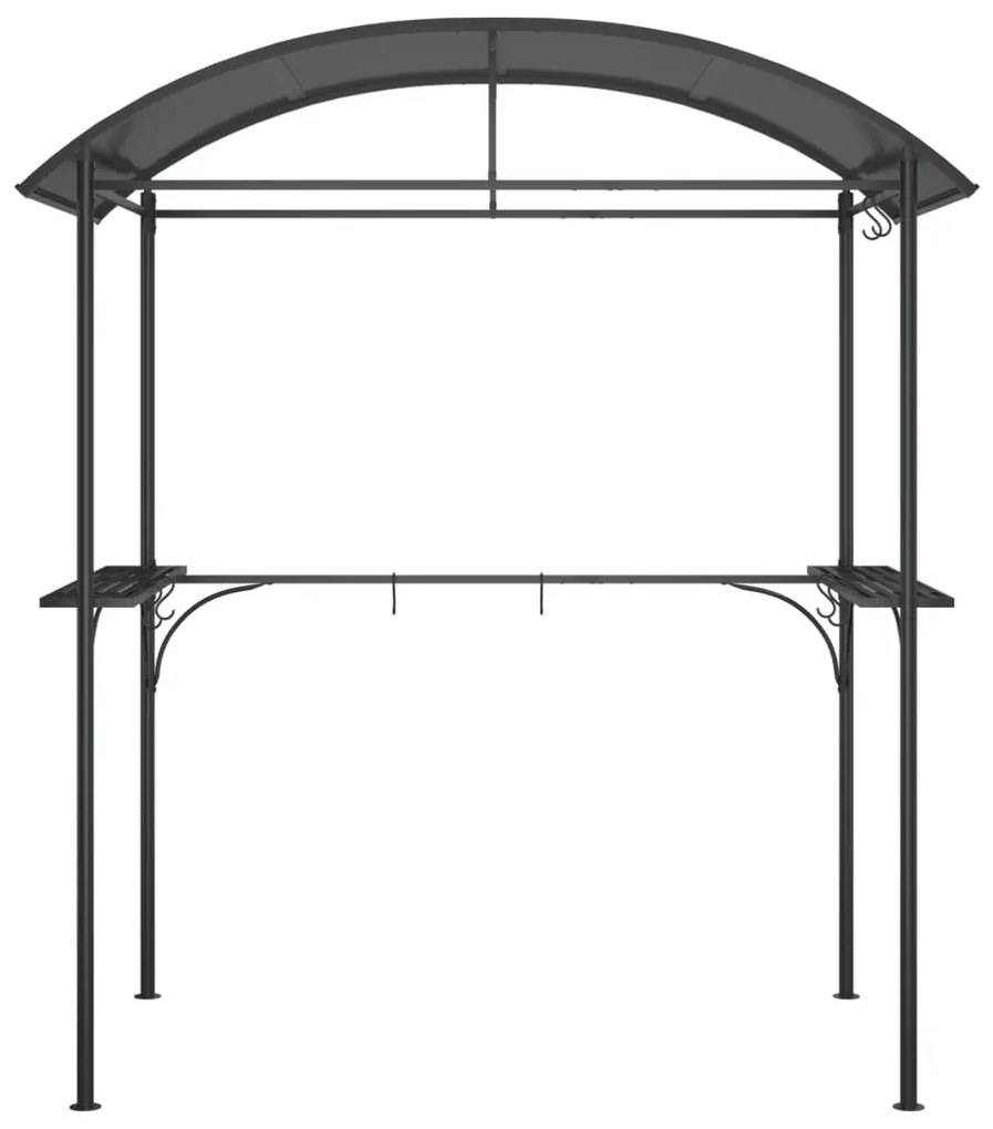Gazebo churrasco prateleiras laterais 220x115x230 aço antracite