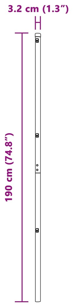 Postes de Cerca vidaXL 26 pcs Verde Ø32 mm 190 cm Aço Galvanizado