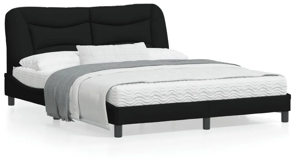 vidaXL Estrutura de cama sem colchão 160x200 cm tecido preto