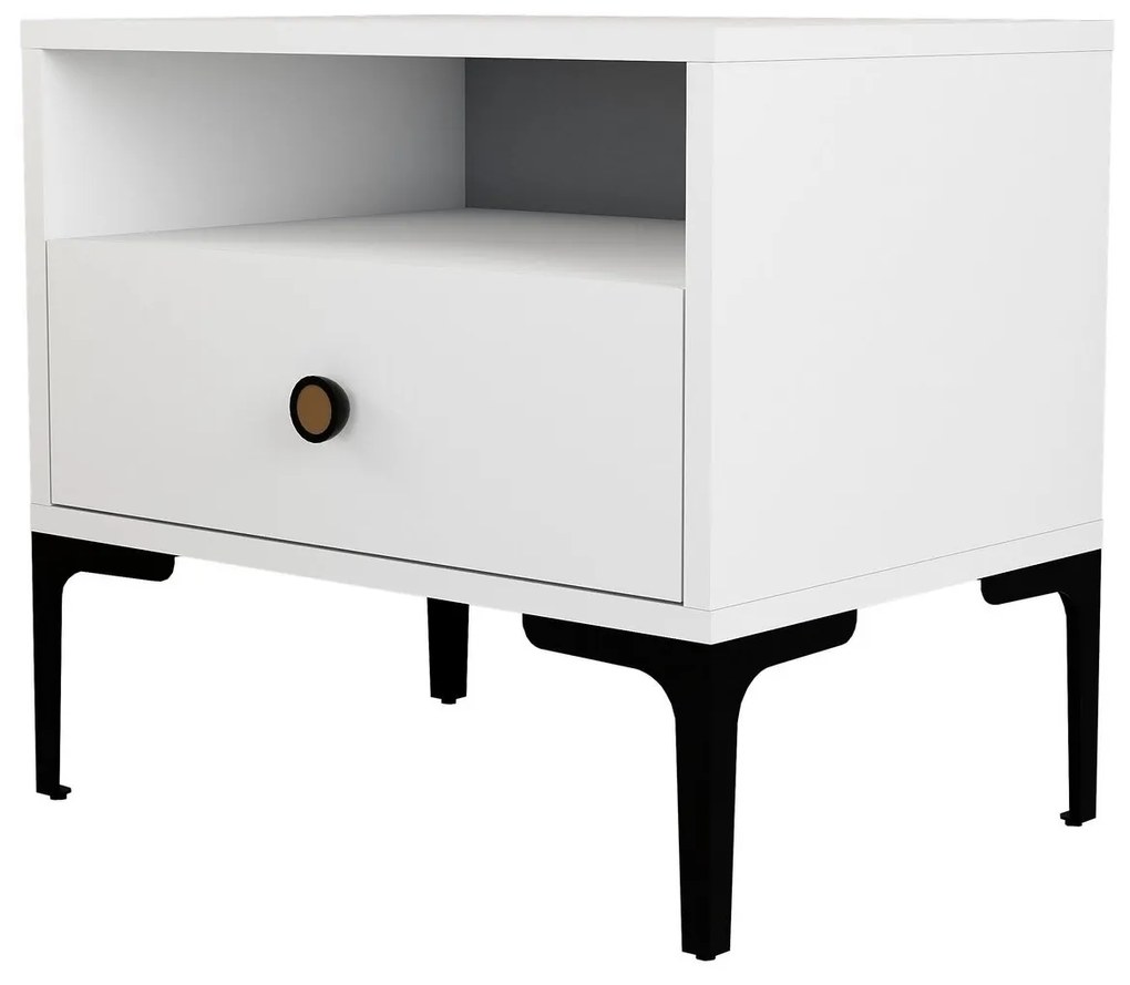 Mesa de Cabeceira Lizbon500 – Branco – 56x50,8x40 cm
