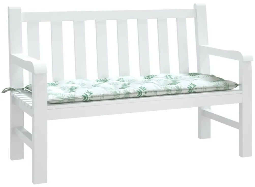 Almofadão p/ banco de jardim 120x50x7 cm tecido padrão folhas