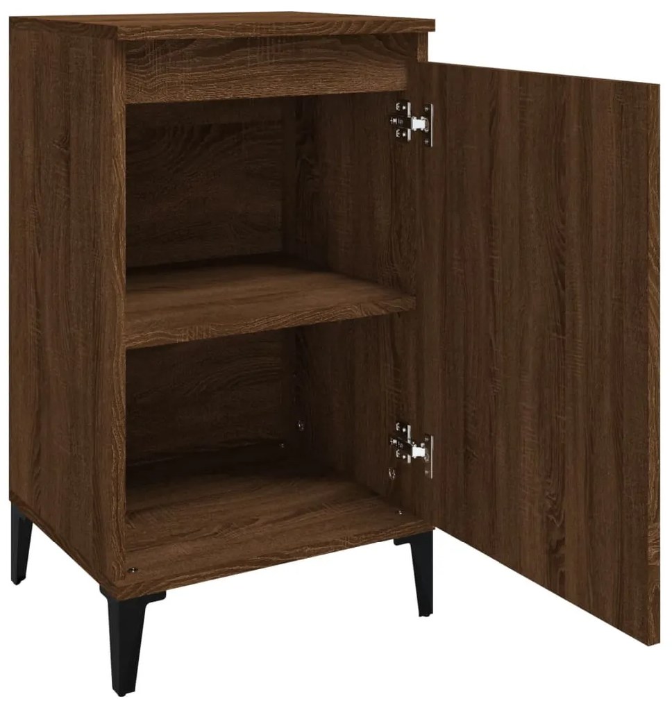 Mesa de cabeceira 2 pcs derivados de madeira carvalho castanho