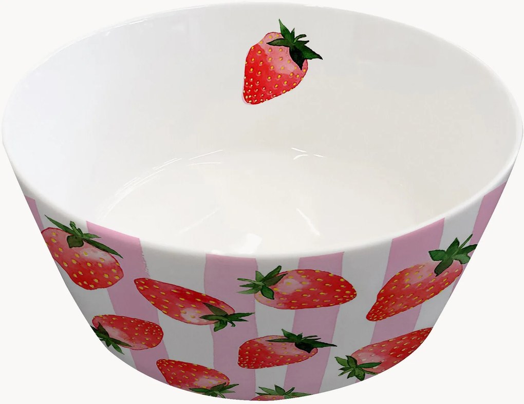 Taça pequena em porcelana new bone china Strawberry & Stripes