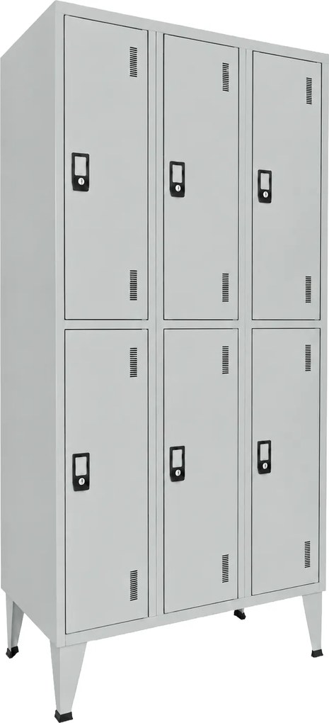 Cacifos Metálico Triplo 6 Cacifos 1900x900x500 mm Cinza Standard