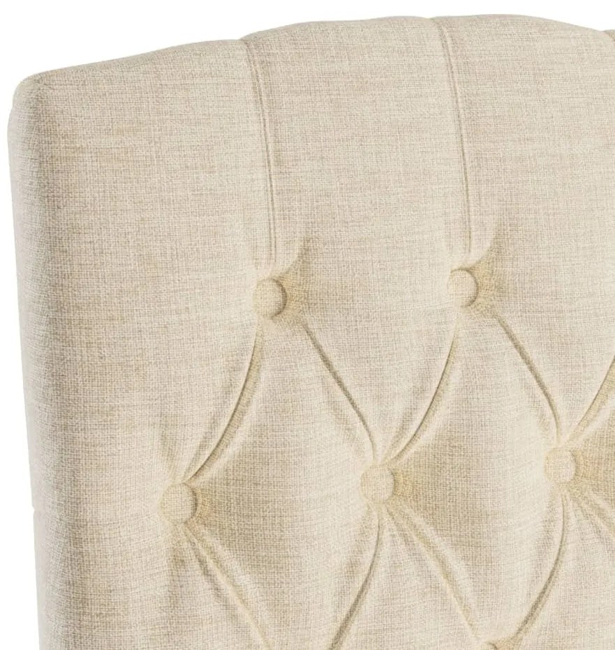 Cadeiras de jantar 4 pcs tecido aspeto linho bege