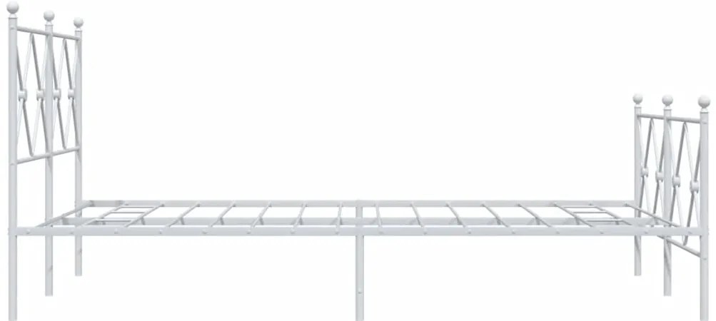 Estrutura de cama com cabeceira e pés 120x200 cm metal branco