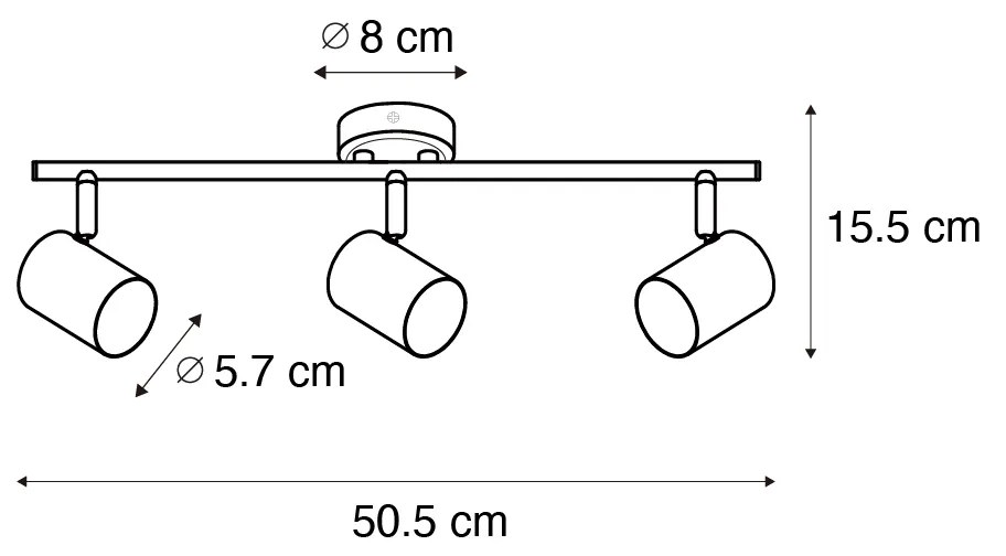 Foco moderno bronze regulável 3-luzes - Jeana