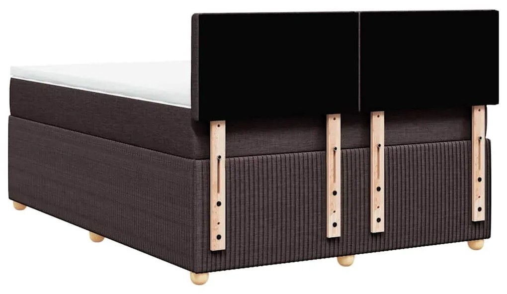 Cama com molas/colchão 160x200 cm tecido castanho-escuro