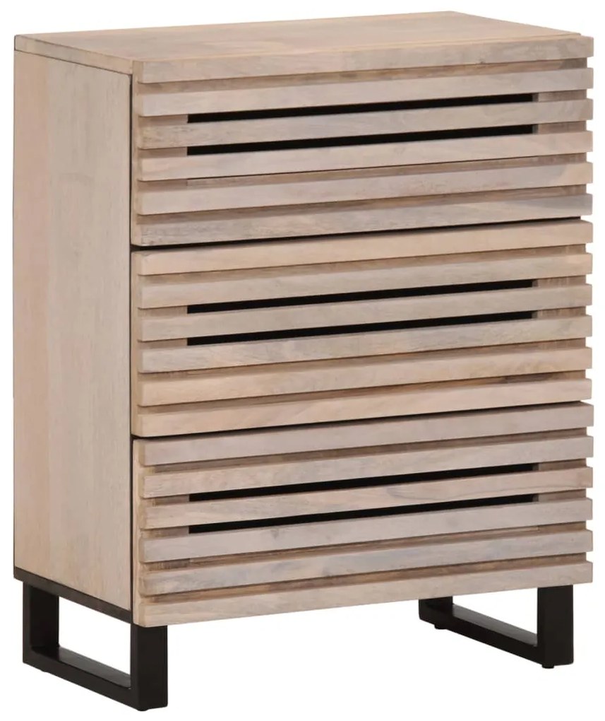 vidaXL Aparador 60x34x75 cm madeira de mangueira maciça branco