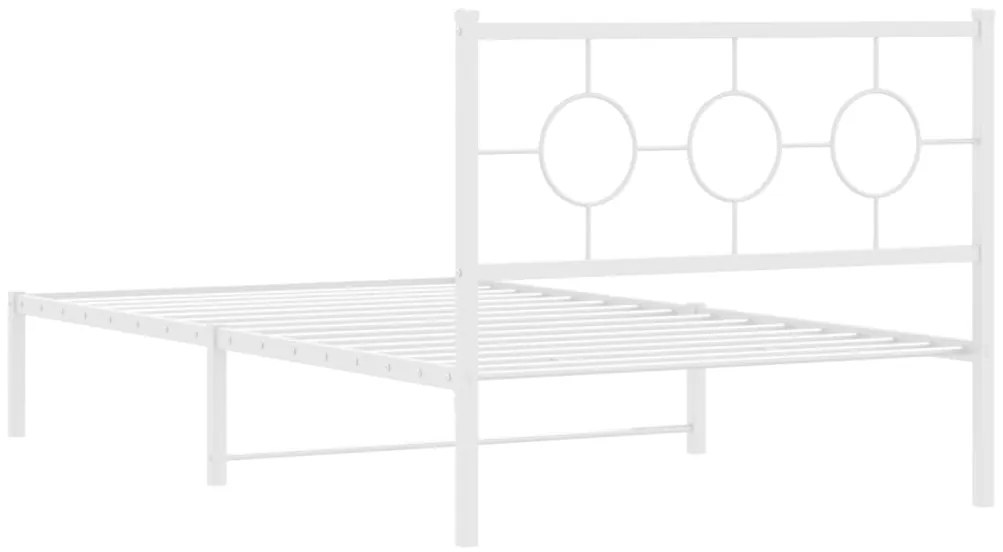 Estrutura de cama em metal com cabeceira 107x203 cm branco