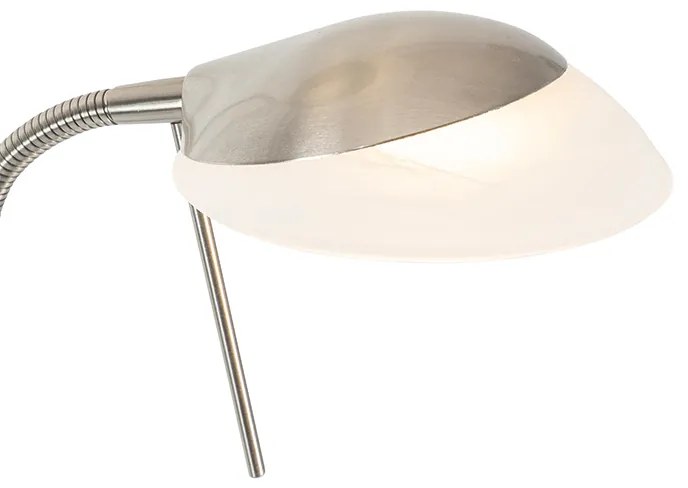 Candeeiro de pé em aço com LED e dimmer com luz de leitura - Empoli Moderno