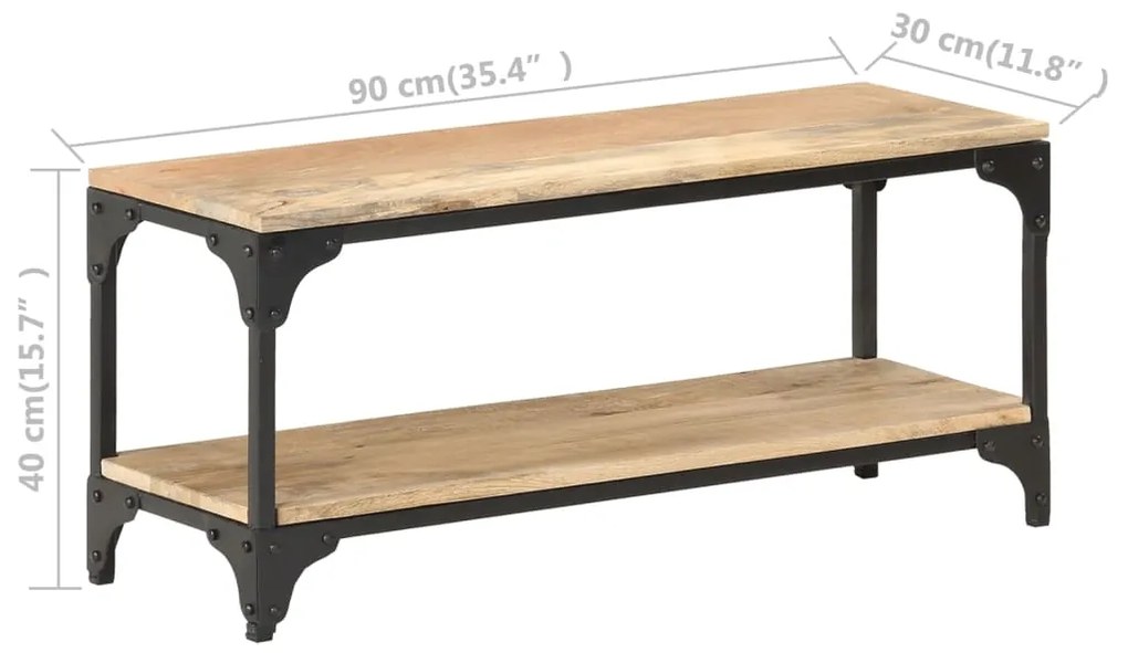 Mesa de centro 90x30x40 cm madeira de mangueira maciça