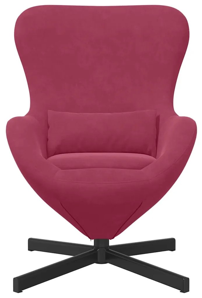 Poltrona Ovo em Veludo Vermelho