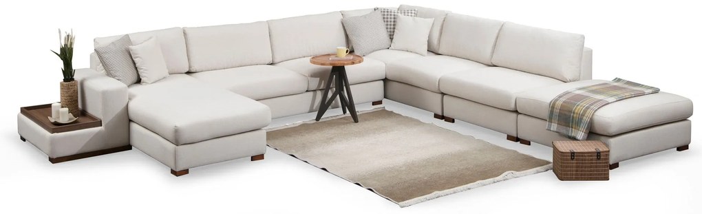 Sofá de Canto Loop - Branco - 374 x 428 x 85 cm
