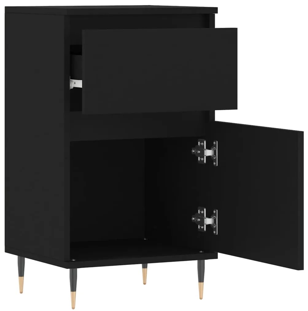 Aparadores 2 pcs 40x35x70 cm derivados de madeira preto