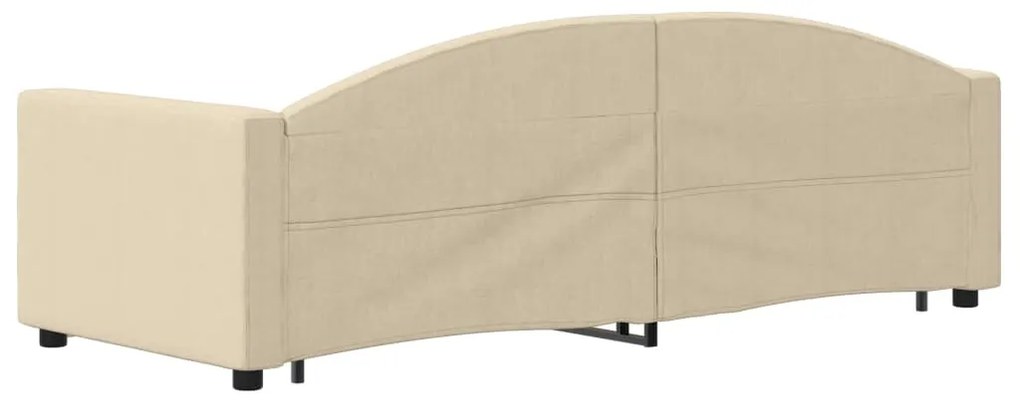 Sofá-cama com gavetão e gavetas 80x200 cm tecido cor creme