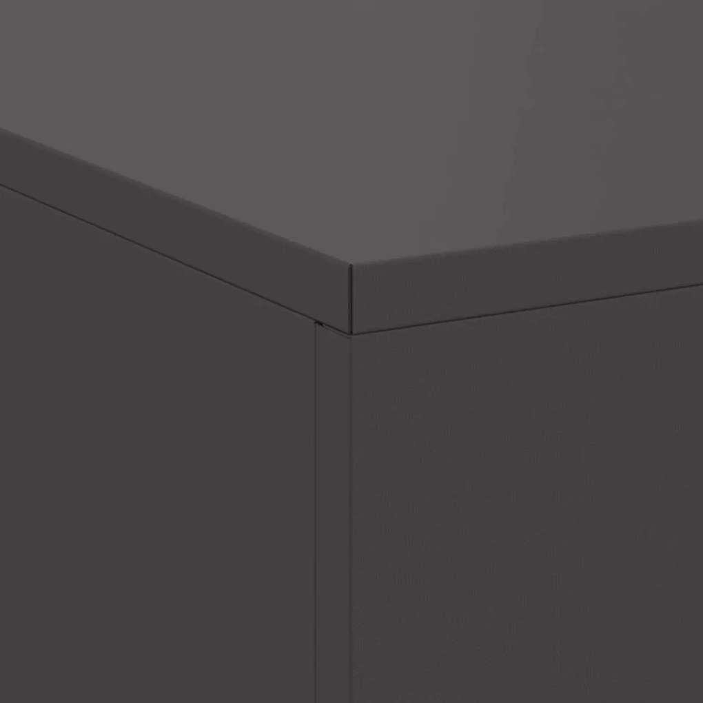 Fogueira vidaXL com armazenamento de toras Preto 100x100x30 cm Aço