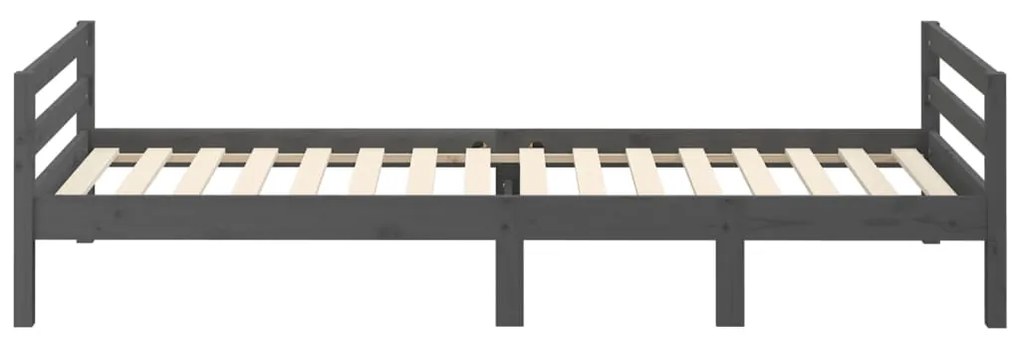 Estrutura de cama 75x190 cm madeira de pinho maciça cinzento