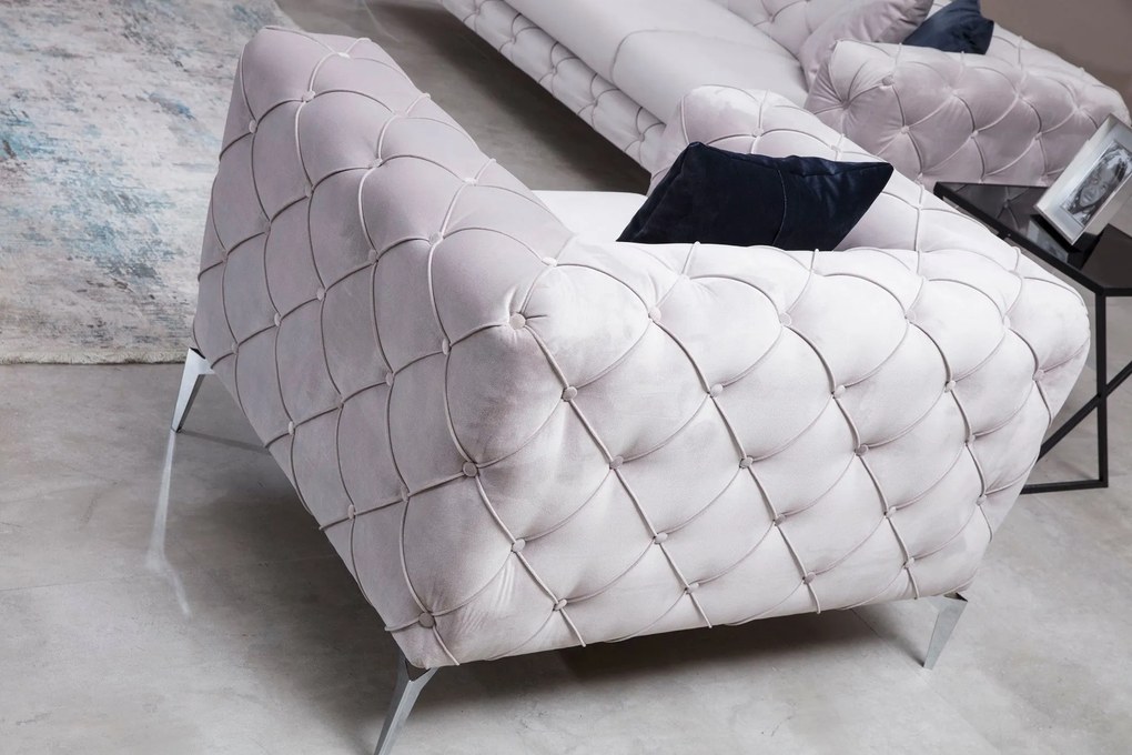 Cadeirão Wing Como – Cinzento Claro – 108x70x90 cm