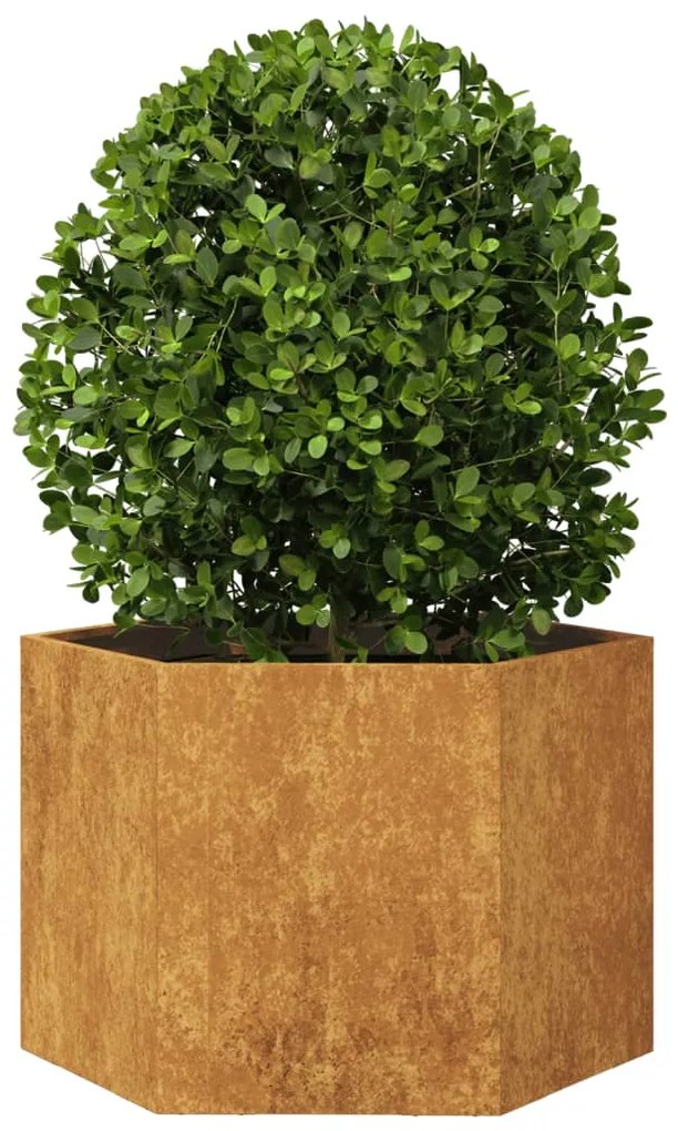 Vaso floreira de jardim hexagonal 69x60x45cm resistência ao aço
