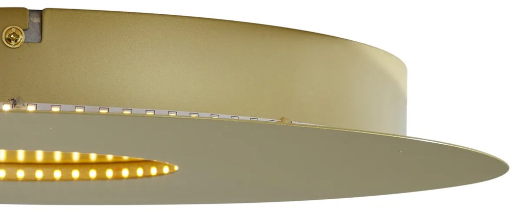 Plafon moderno dourado 40cm incl. LED regulável em 3 níveis - Morning
