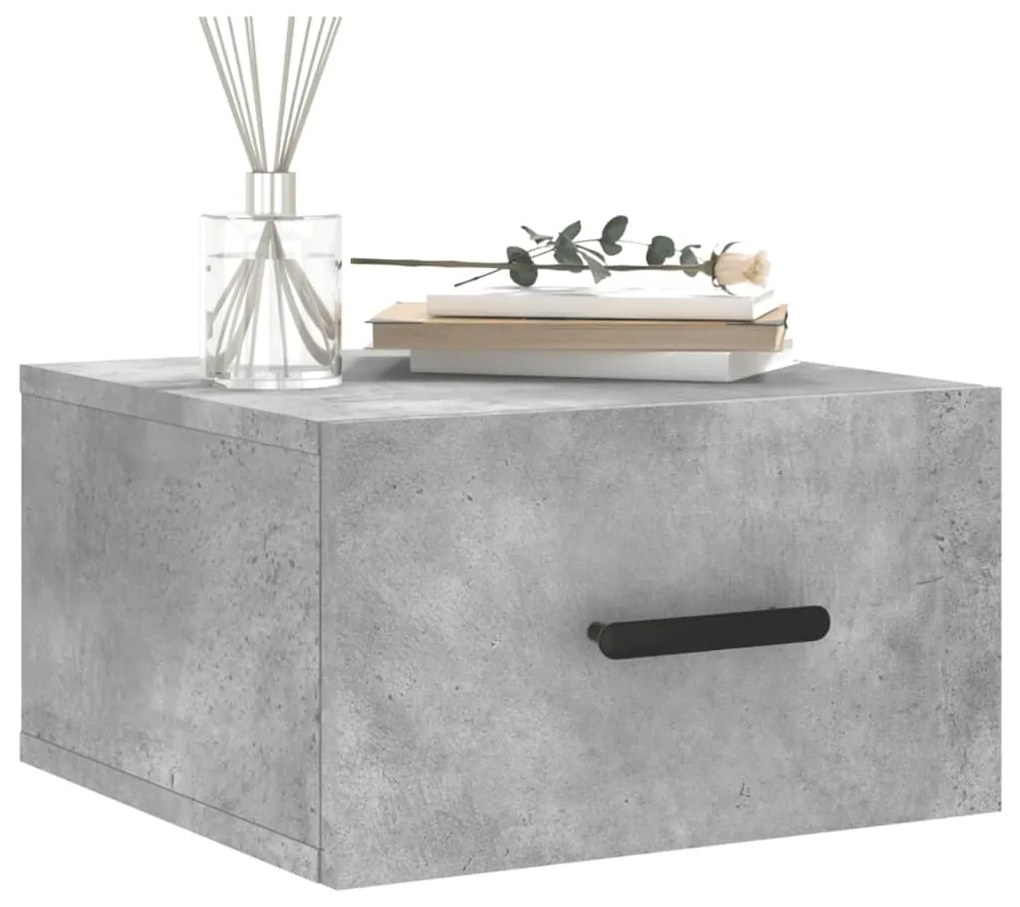 Mesas de cabeceira parede 2 pcs 35x35x20 cm cinza cimento