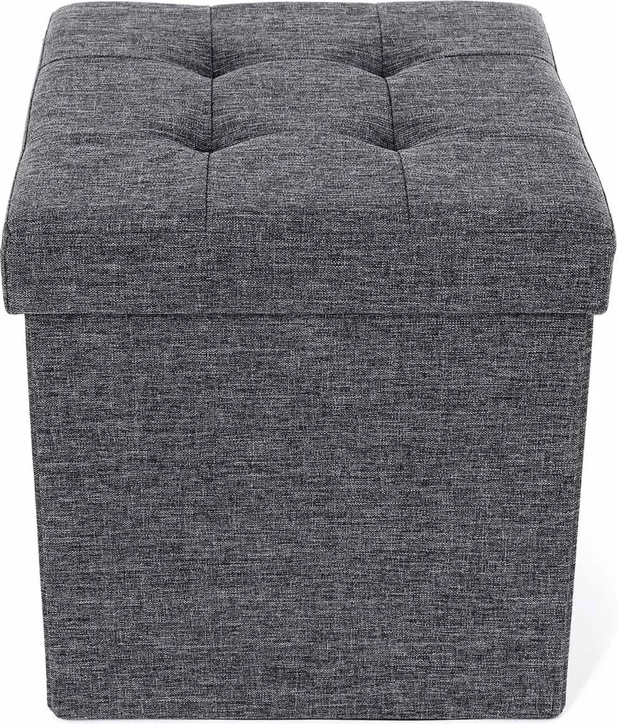 Banco de assento pequeno com arrumação 38 x 38 x 38 cm cinzento escuro