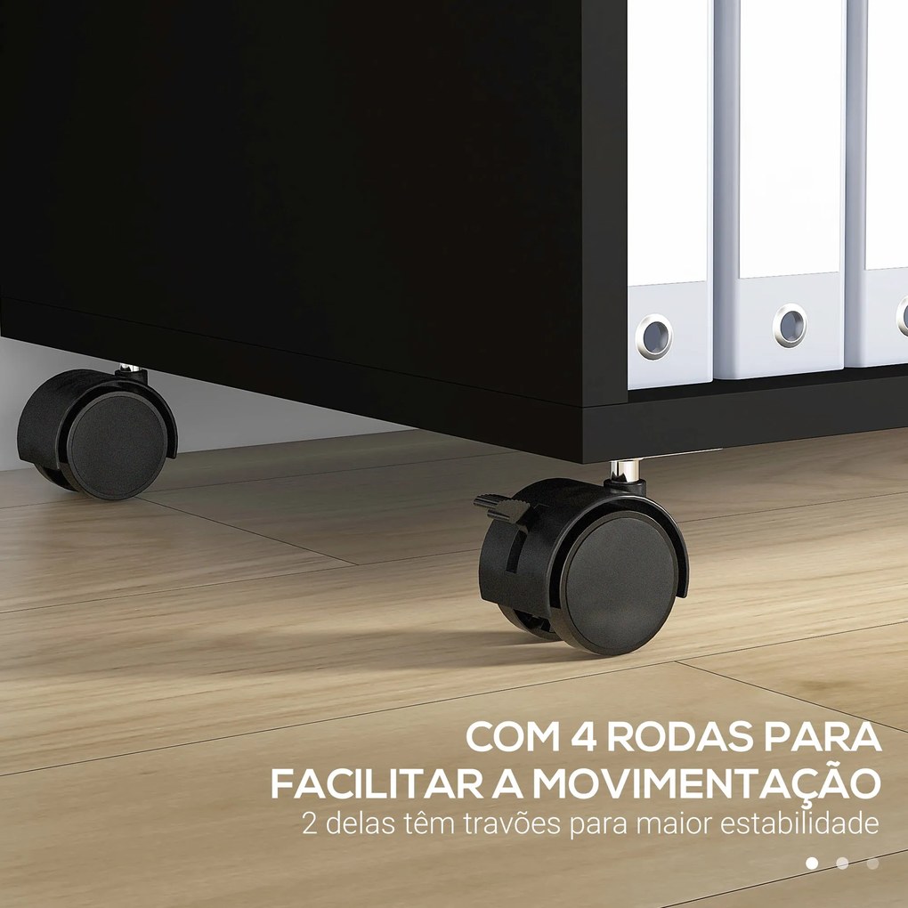 Vinsetto Armário para Impressora com Rodas e 2 Gavetas Armário para Es