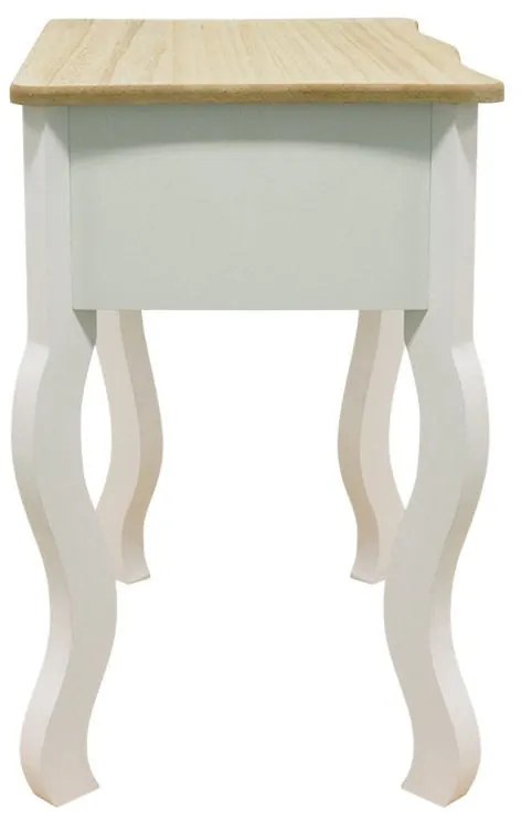 Mesa de Cabeceira Louge - Branco/Carvalho - Design Clássico