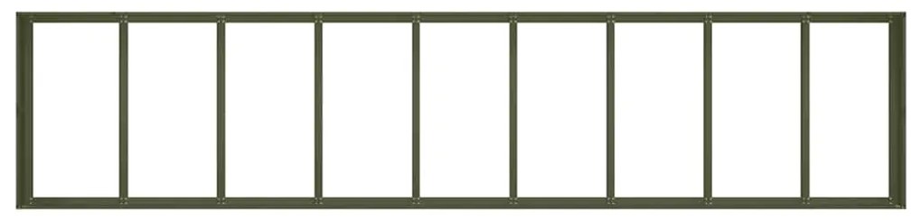 Vaso/floreira 360x80x40 cm aço verde azeitona