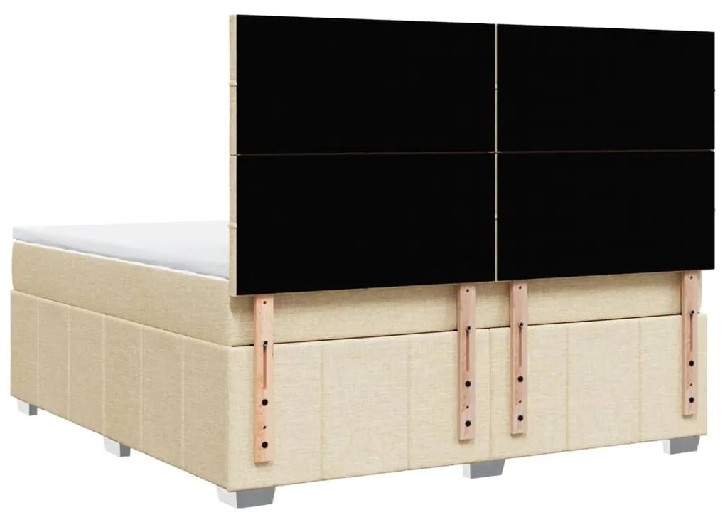 Cama com molas/colchão 180x200 cm tecido cor creme