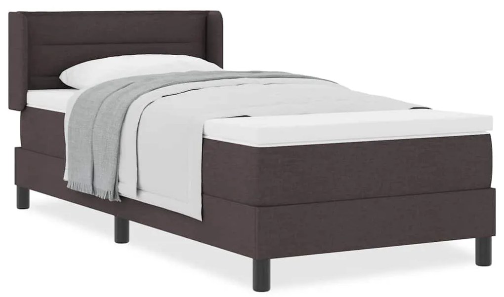 Cama Box Marrom Escuro 90 x 200 cm Tecido e Espuma