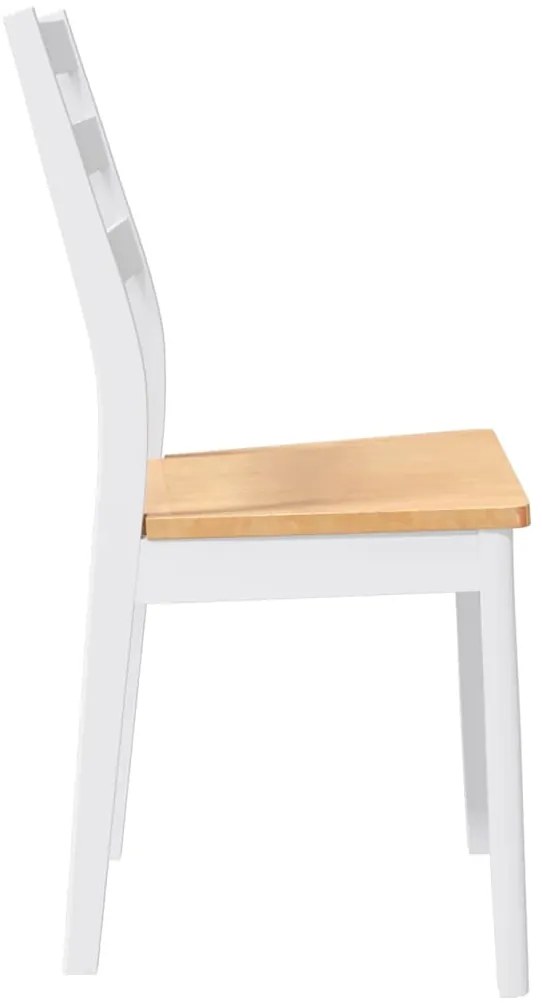 Cadeiras de jantar 2 pcs madeira de seringueira maciça branco