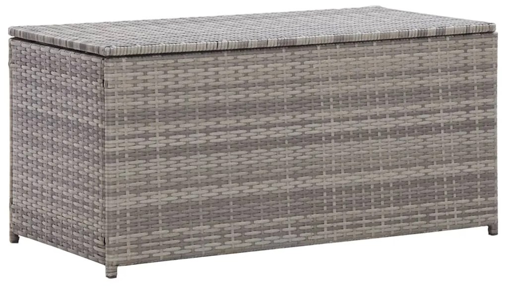 46473 vidaXL Caixa de arrumação para jardim 100x50x50 cm vime PE cinzento