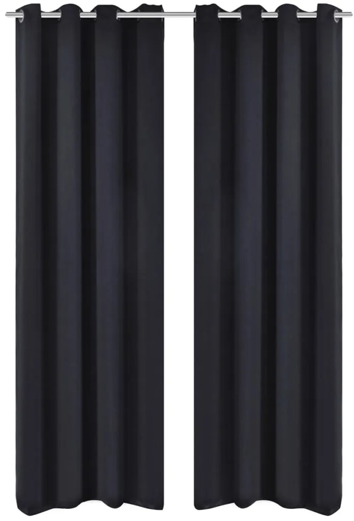 Cortinas blackout com ilhós de metal 270x245 cm preto