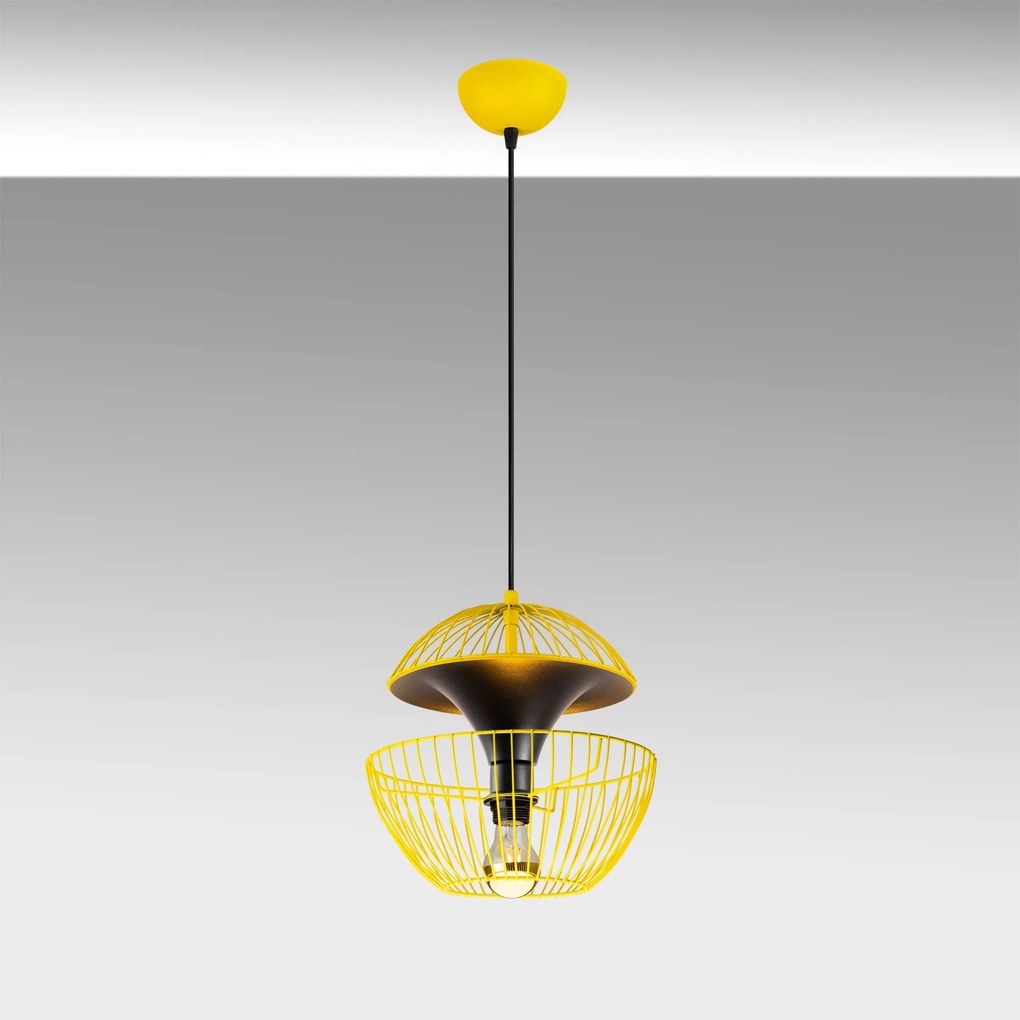 Candeeiro de Teto Telmander – Amarelo – 30 x 30 x 45-135 cm