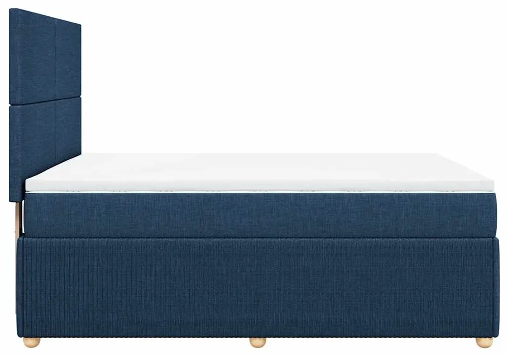 Cama com molas/colchão 140x200 cm tecido azul