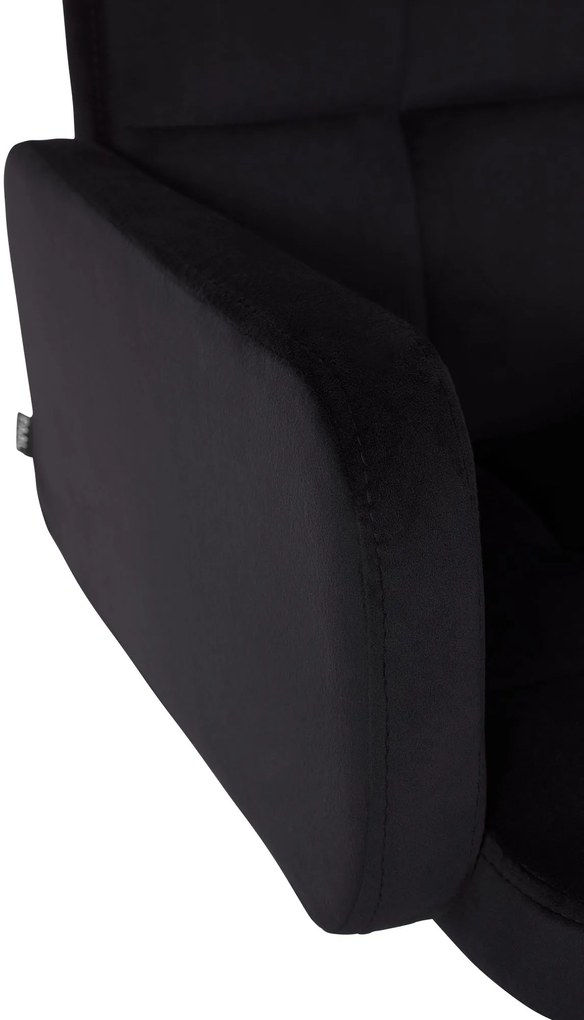 Banco de bar Los Angeles em veludo com estrutura preta 93-113 x 60 x 56 cm Preto