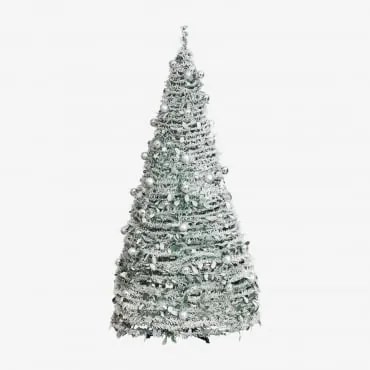 Árvore De Natal Dobrável Com Luzes Led Taimy Prata & ↑210 Cm - Sklum