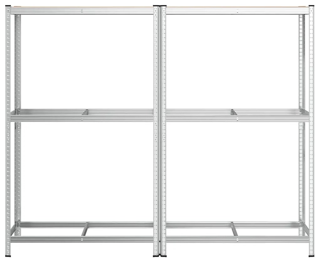 Prateleiras para pneus de 2 camadas 2unid prateado 110x40x180cm