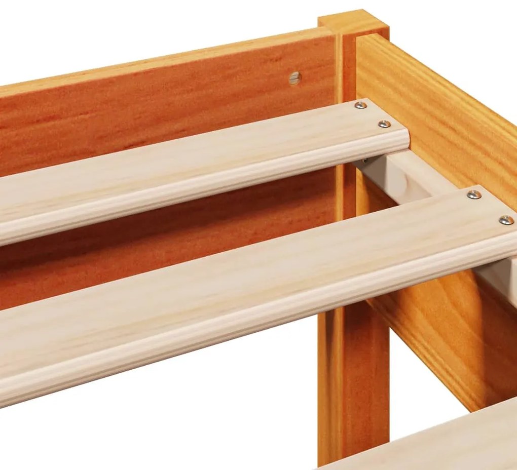 Cama sem colchão 90x190 cm madeira de pinho maciça castanho-mel