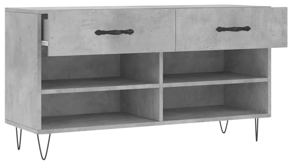 Banco sapateira 102x35x55 cm derivados madeira cinzento cimento