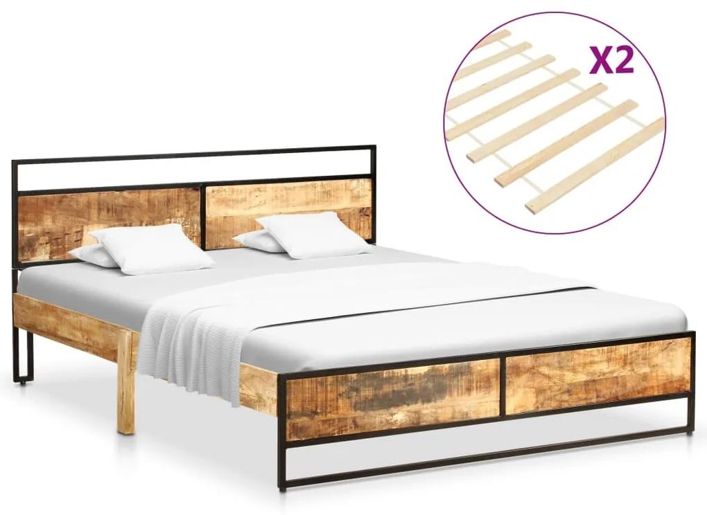 Estrutura de cama 160x200 cm madeira mangueira e pinho maciça