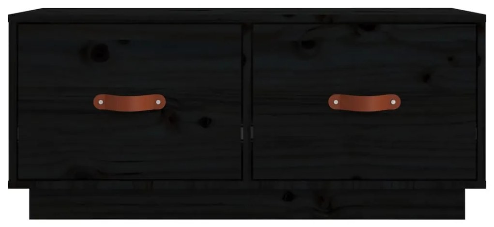 Móvel de TV 80x34x35 cm madeira de pinho maciça preto