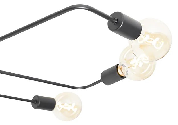Candeeiro de teto design preto 6 luzes - Facile Design