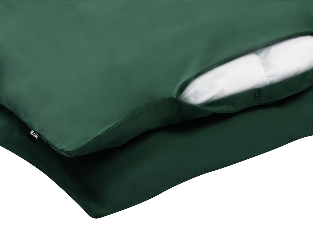 Conjunto de capas edredão em algodão acetinado verde escuro 220 x 240 cm HARMONRIDGE Beliani