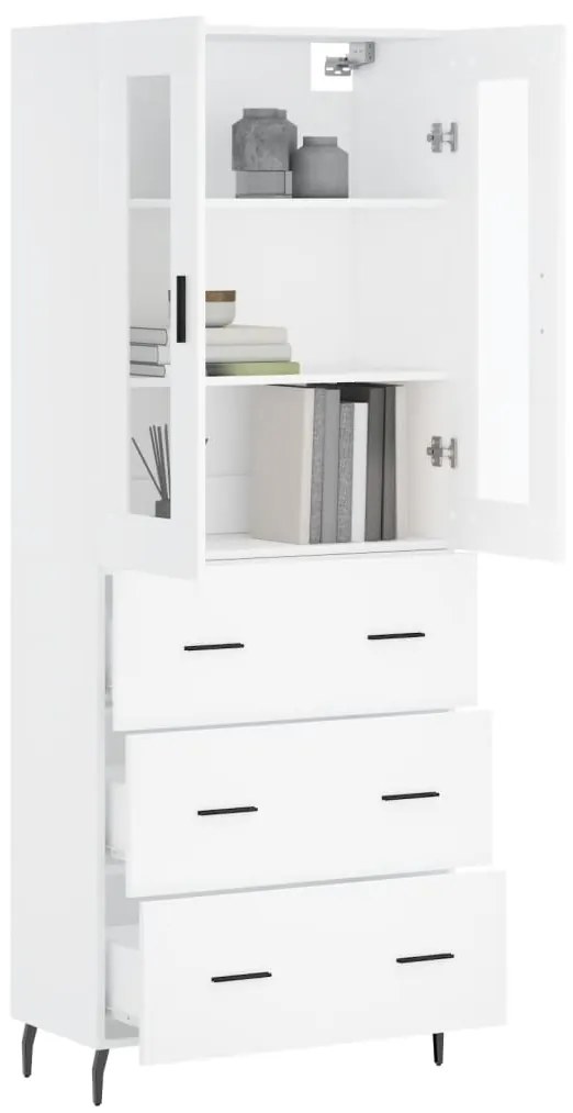 Armário alto 69,5x34x180 cm derivados de madeira branco